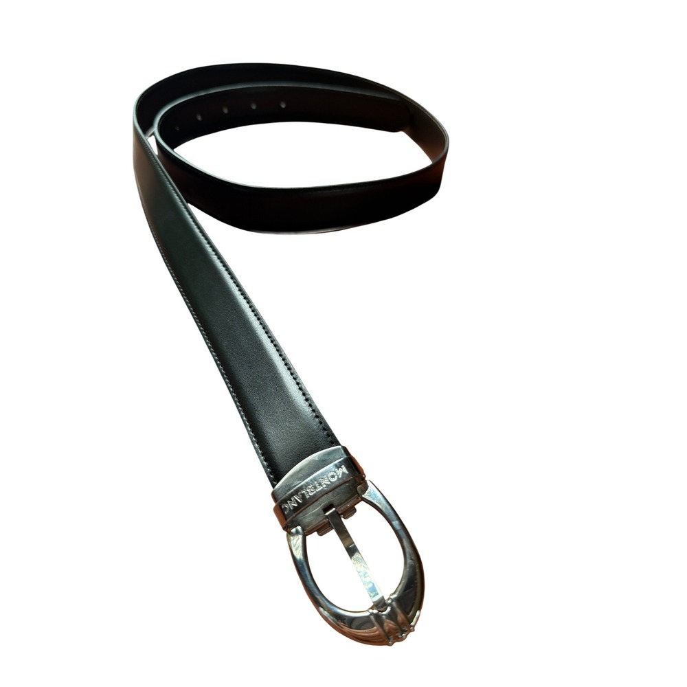 Montblanc Classic Mens Reversible Horseshoe Leather Belt Made in Italy 41"